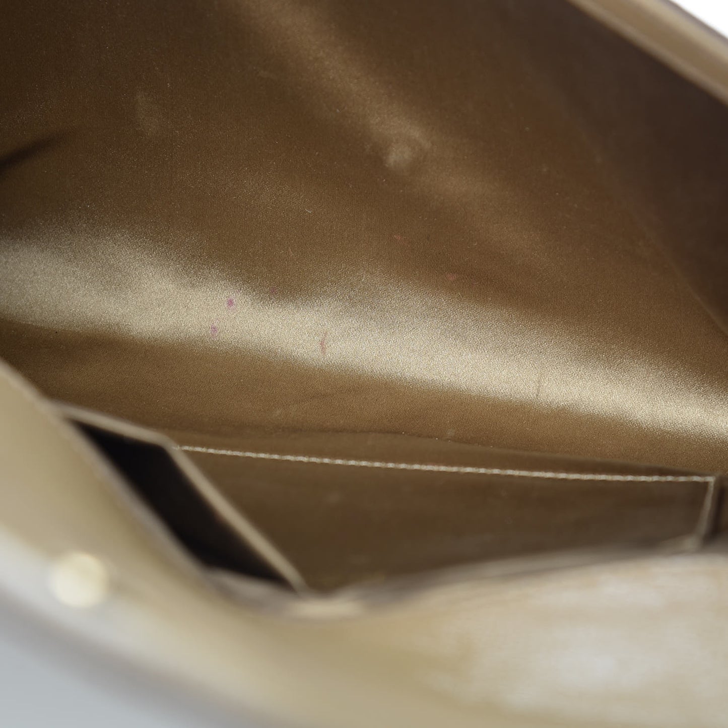 Textured Patent Calfskin Monogram Large Belle De Jour Clutch Beige