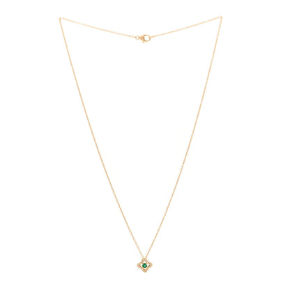 David Yurman 18K Yellow Gold Diamond Emerald Venetian Quatrefoil Pendant Necklace 2 of 3