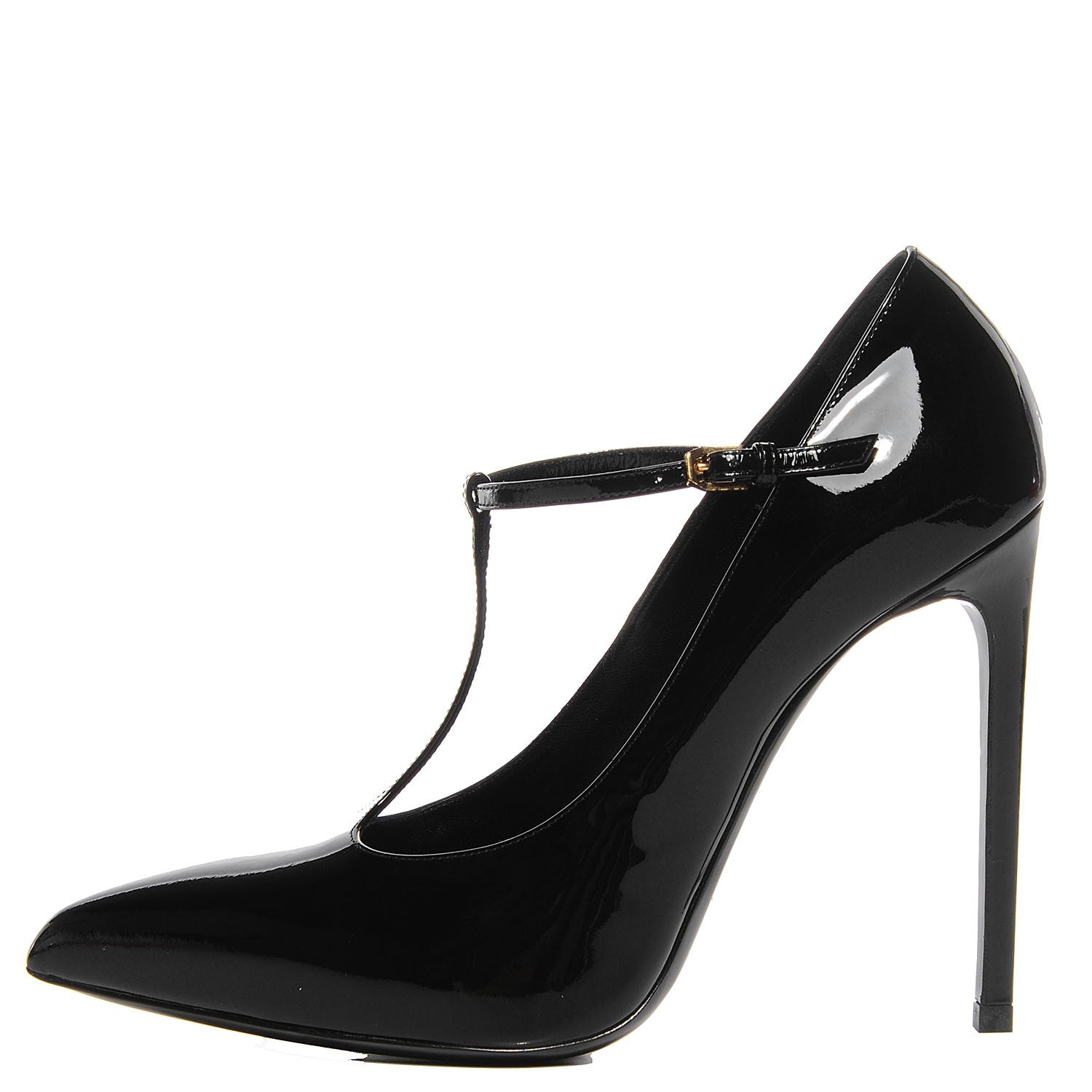 Saint Laurent Patent T-Strap Pumps Black 39 1 of 7