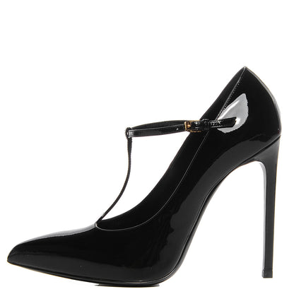 Saint Laurent Patent T-Strap Pumps Black 39 1 of 7