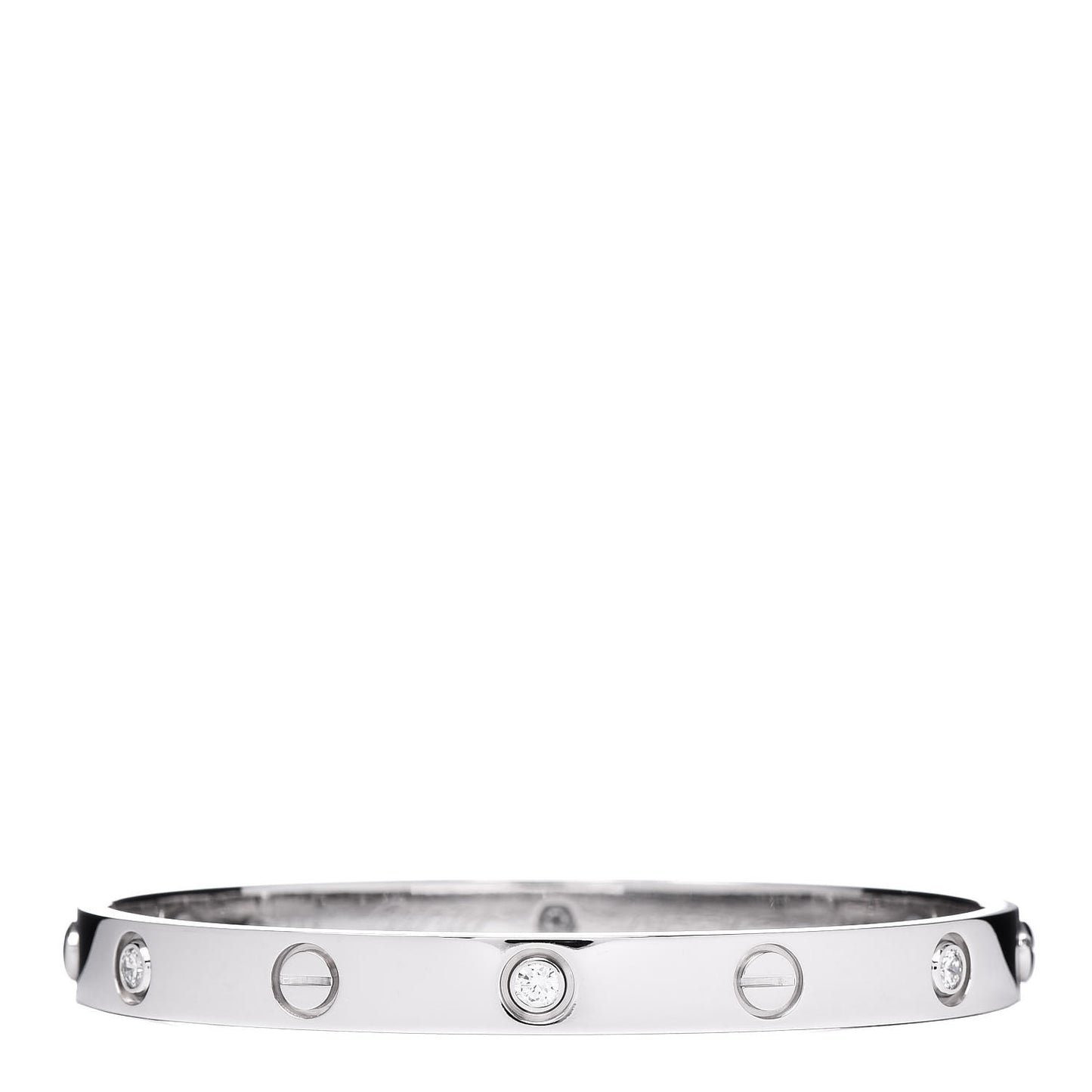 18K White Gold 6 Diamond LOVE Bracelet 17