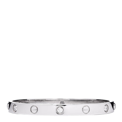 Cartier 18K White Gold 6 Diamond LOVE Bracelet 17 1 of 5
