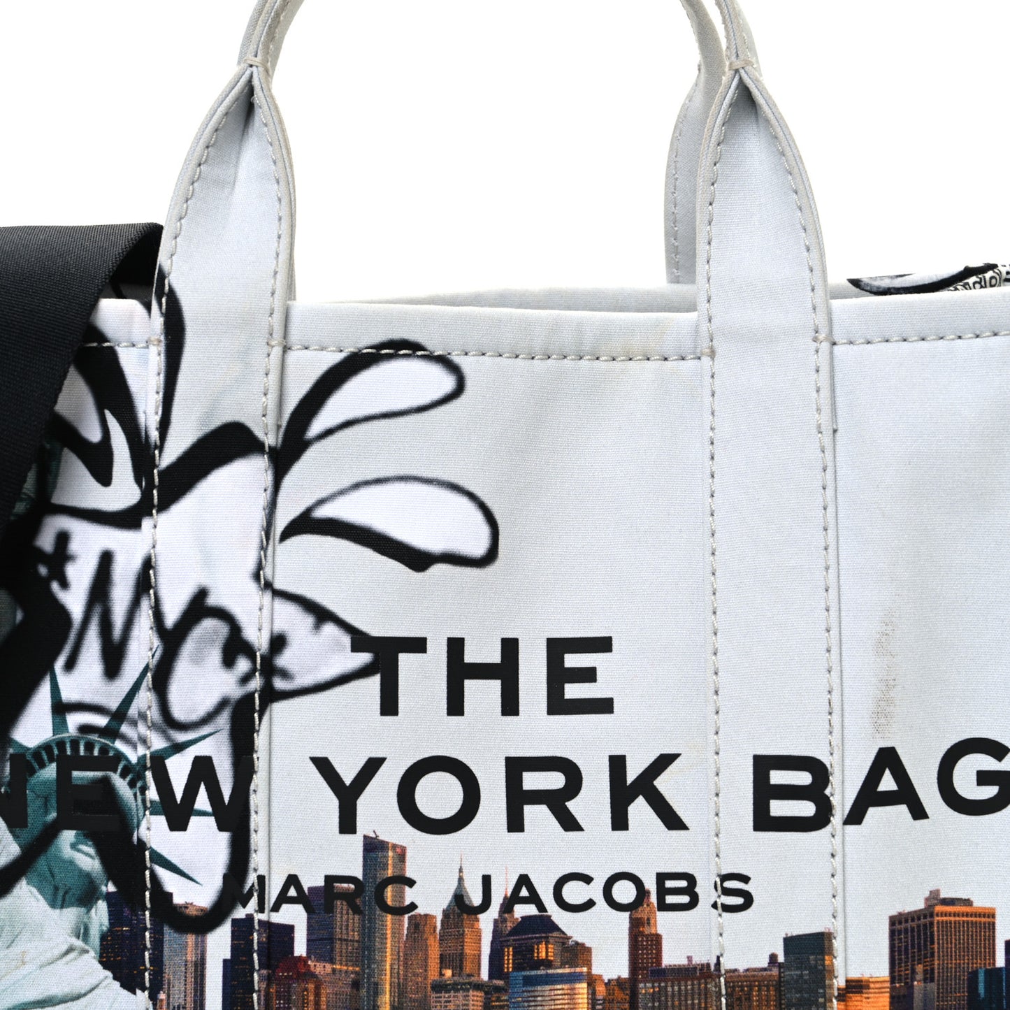 Cotton Canvas City Print Medium Tote Bag New York City