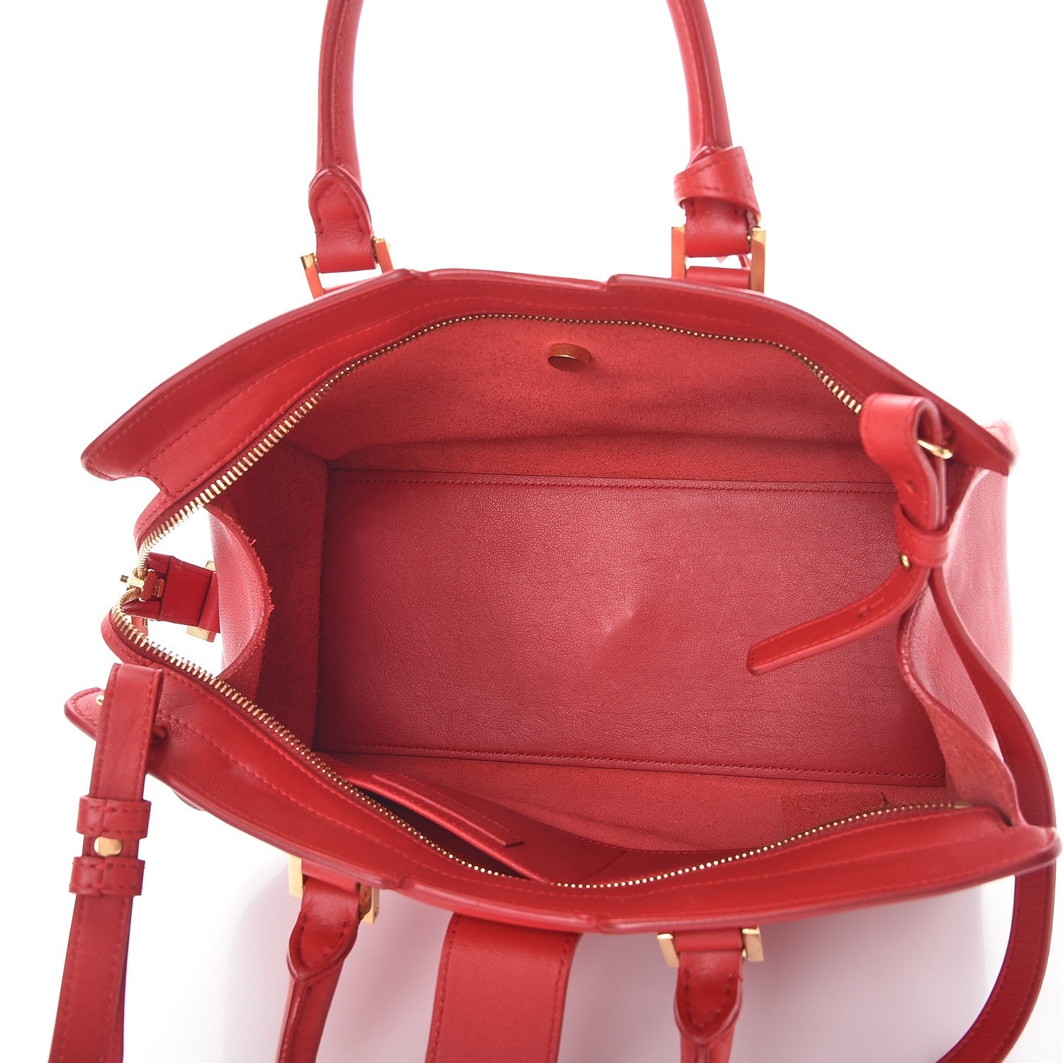 Saint Laurent Calfskin Small Classic Y Cabas Red 5 of 13