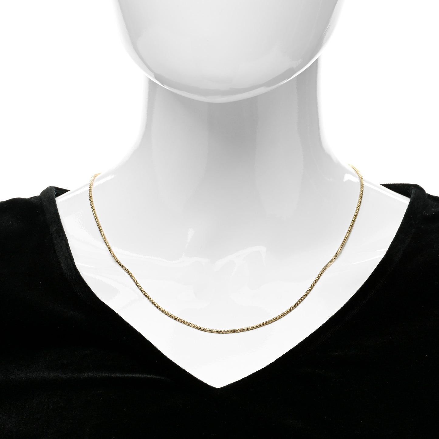 18K Yellow Gold 1.7mm Box Chain Necklace 20"