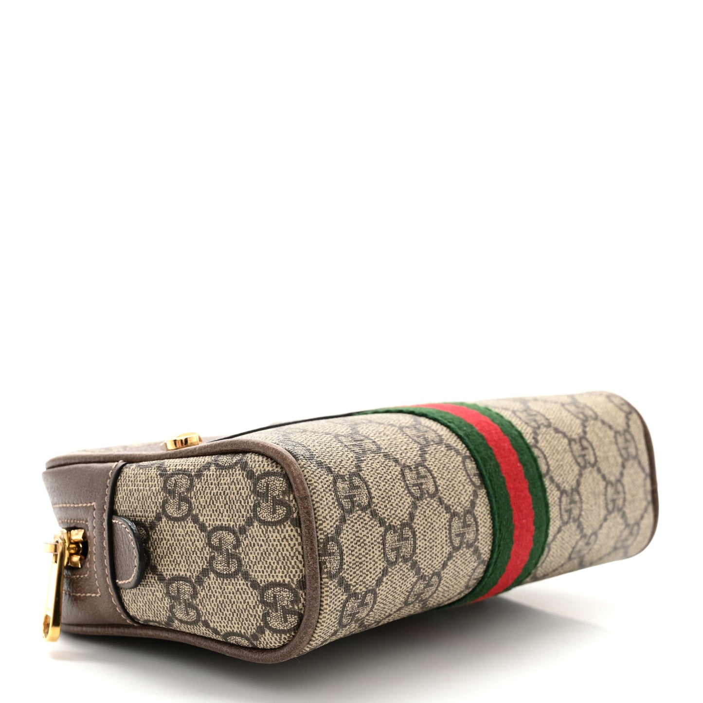 GG Supreme Monogram Web Small Ophidia Belt Bag 75 30 Dark Brown