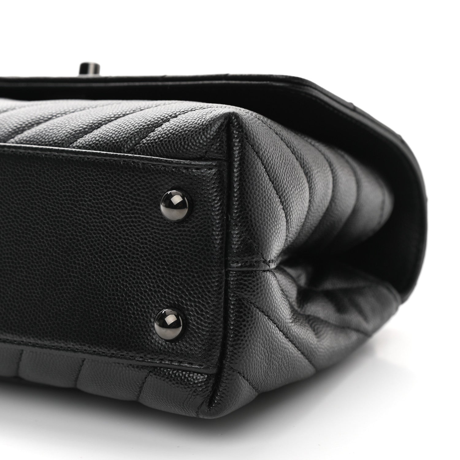 Chanel Caviar Chevron Quilted Mini Coco Handle Flap So Black 9 of 9