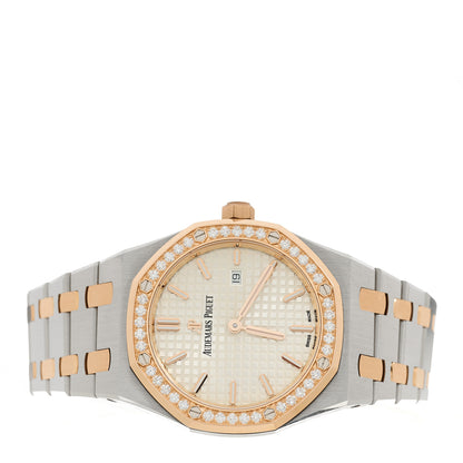 Audemars Piguet Stainless Steel 18K Rose Gold Diamond 33mm Royal Oak Quartz Watch White 67651SR.ZZ.1261SR.01 2 of 5