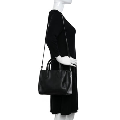 Salvatore Ferragamo Calfskin Double Handle Small Nolita Satchel Black 2 of 15