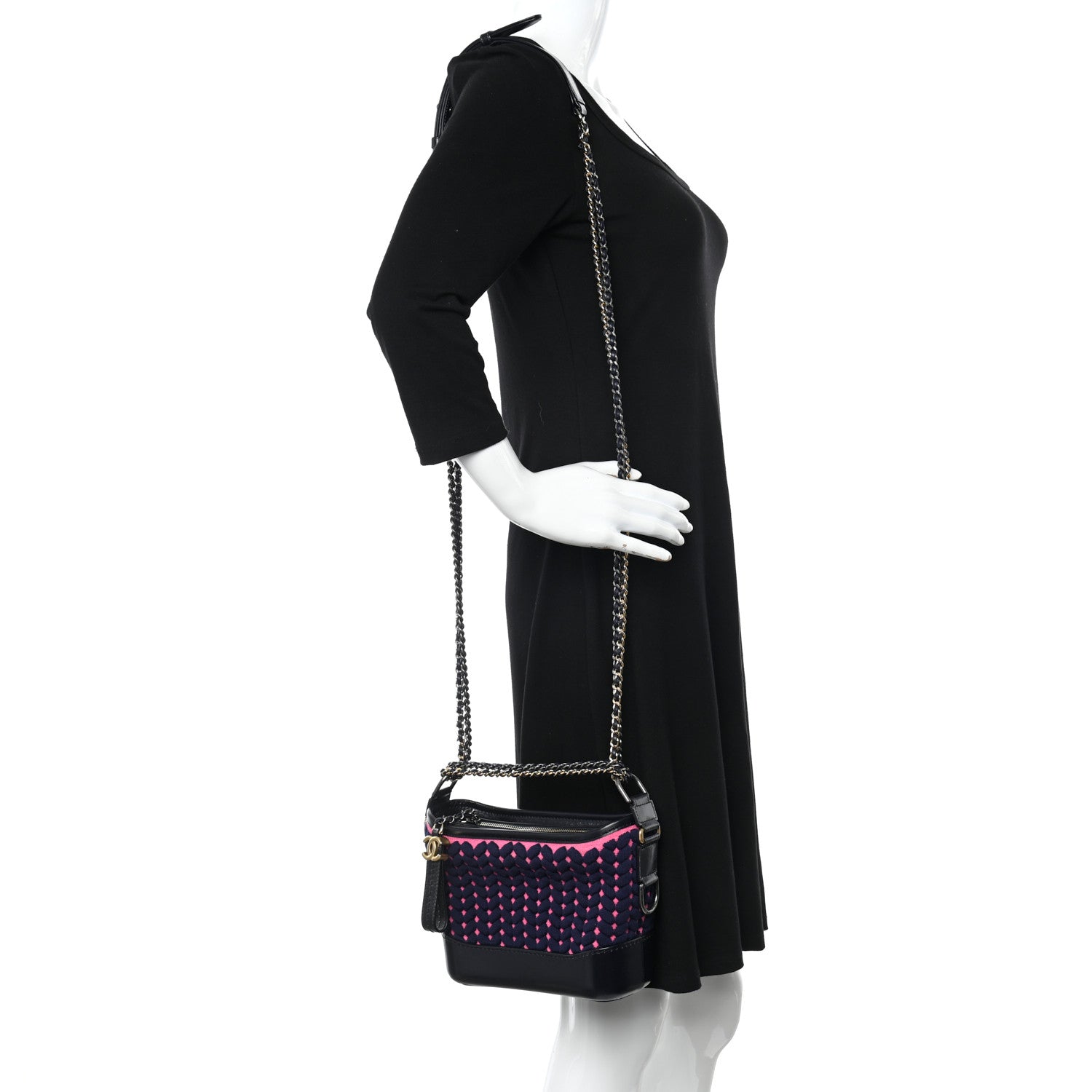 Chanel Wool Calfskin Small Gabrielle Hobo Dark Navy 2 of 13