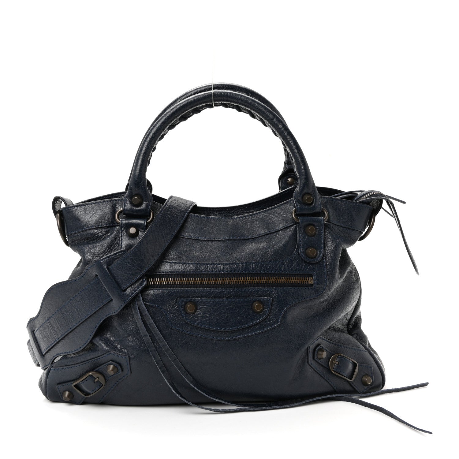 Balenciaga Agneau Classic Hardware Town Bleu Obscur 1 of 10