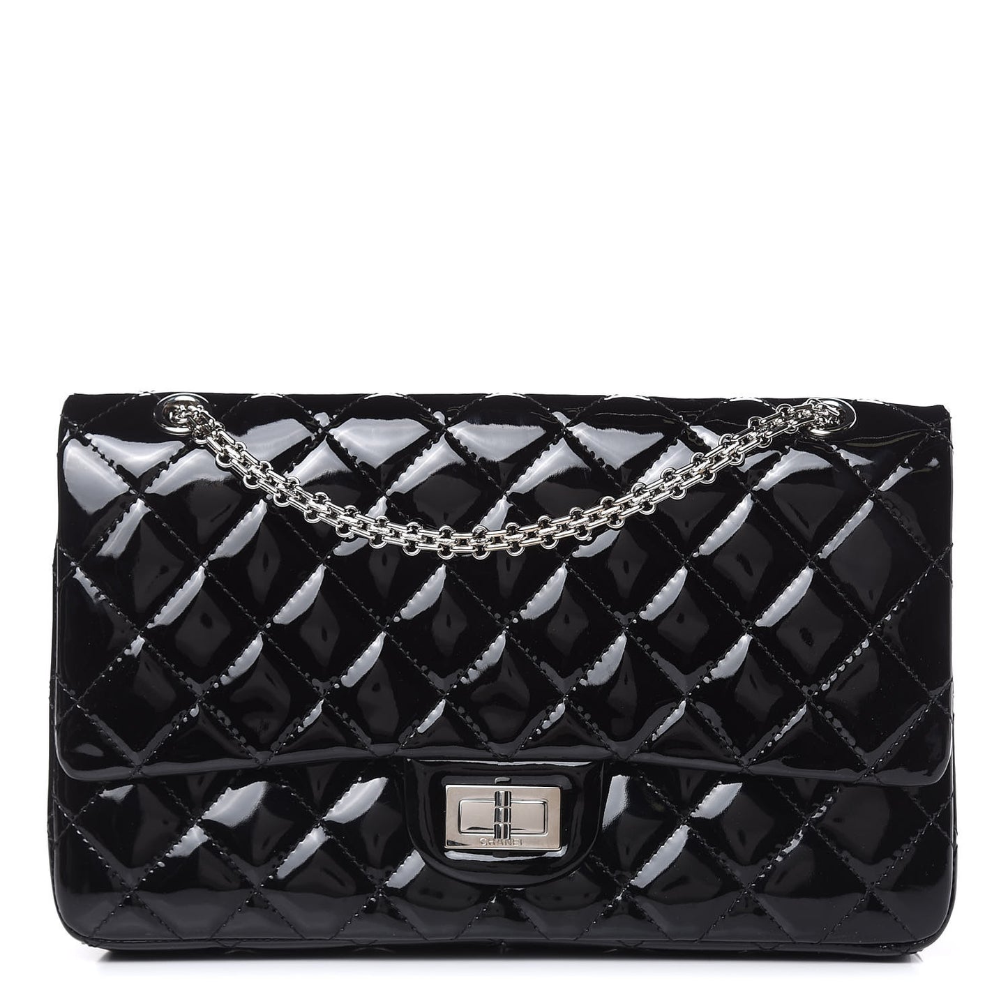 Patent Quilted 2.55 Reissue 227 Flap Black