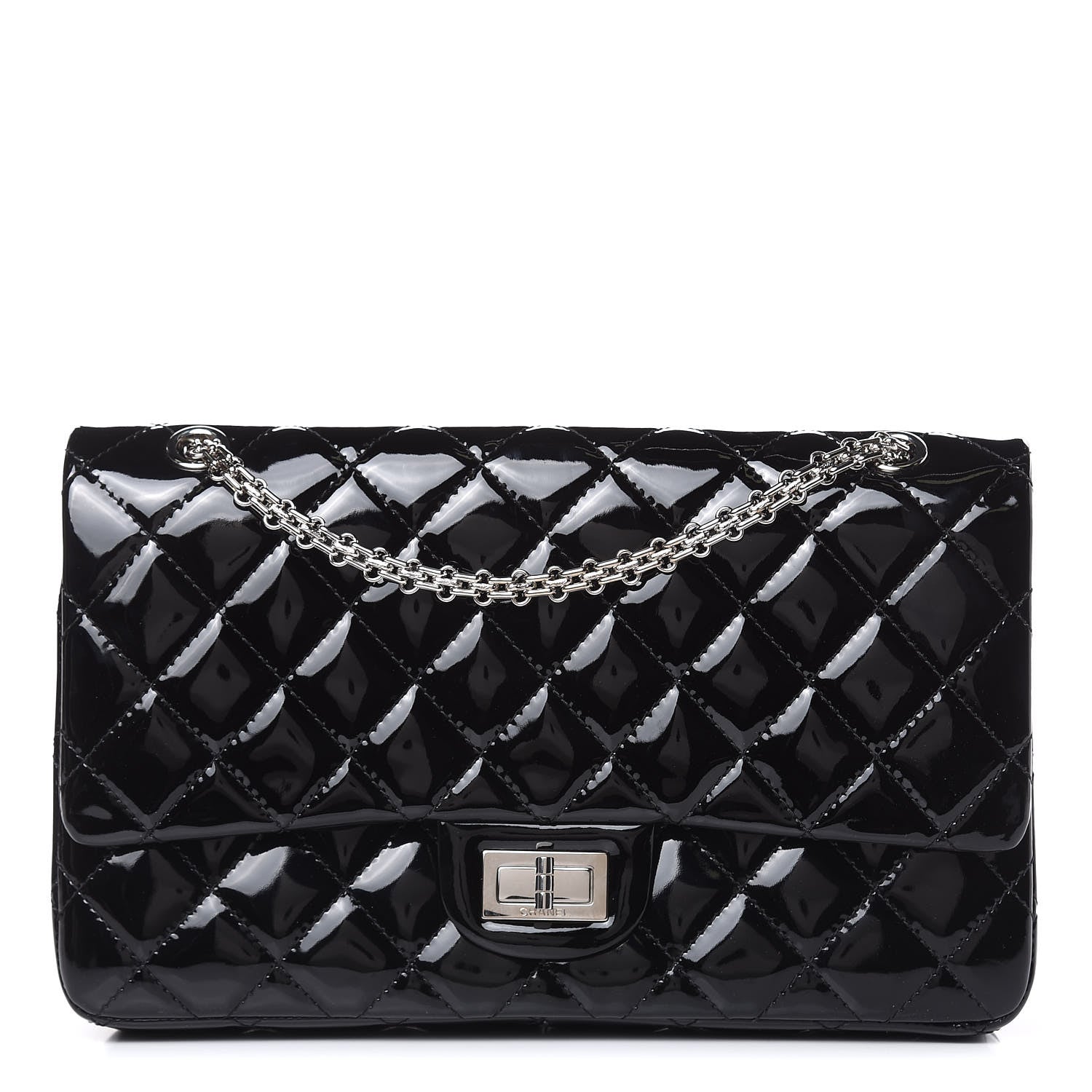Chanel Patent Quilted 2.55 Reissue 227 Flap Black 1 of 16