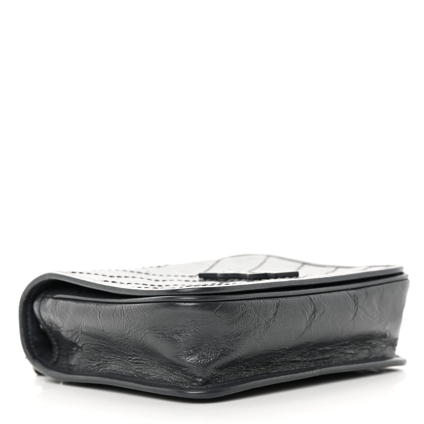Crinkled Calfskin Matelasse Monogram Niki Chain Wallet Fog