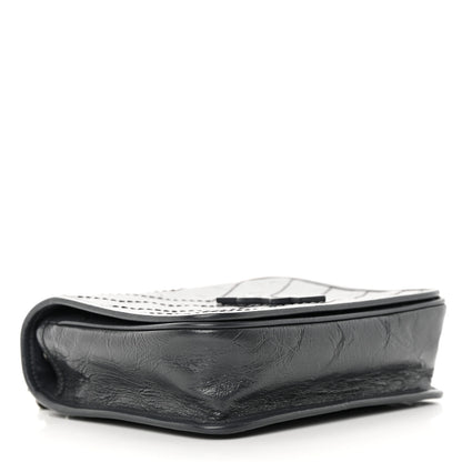 Saint Laurent Crinkled Calfskin Matelasse Monogram Niki Chain Wallet Fog 4 of 12