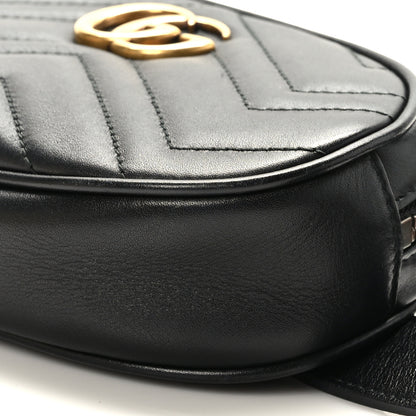 Gucci Calfskin Matelasse GG Marmont Belt Bag 85 34 Black 10 of 11