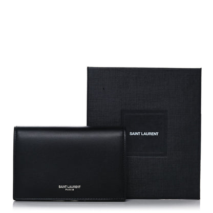 Saint Laurent Calfskin Fragments Flap Wallet Black 12 of 12