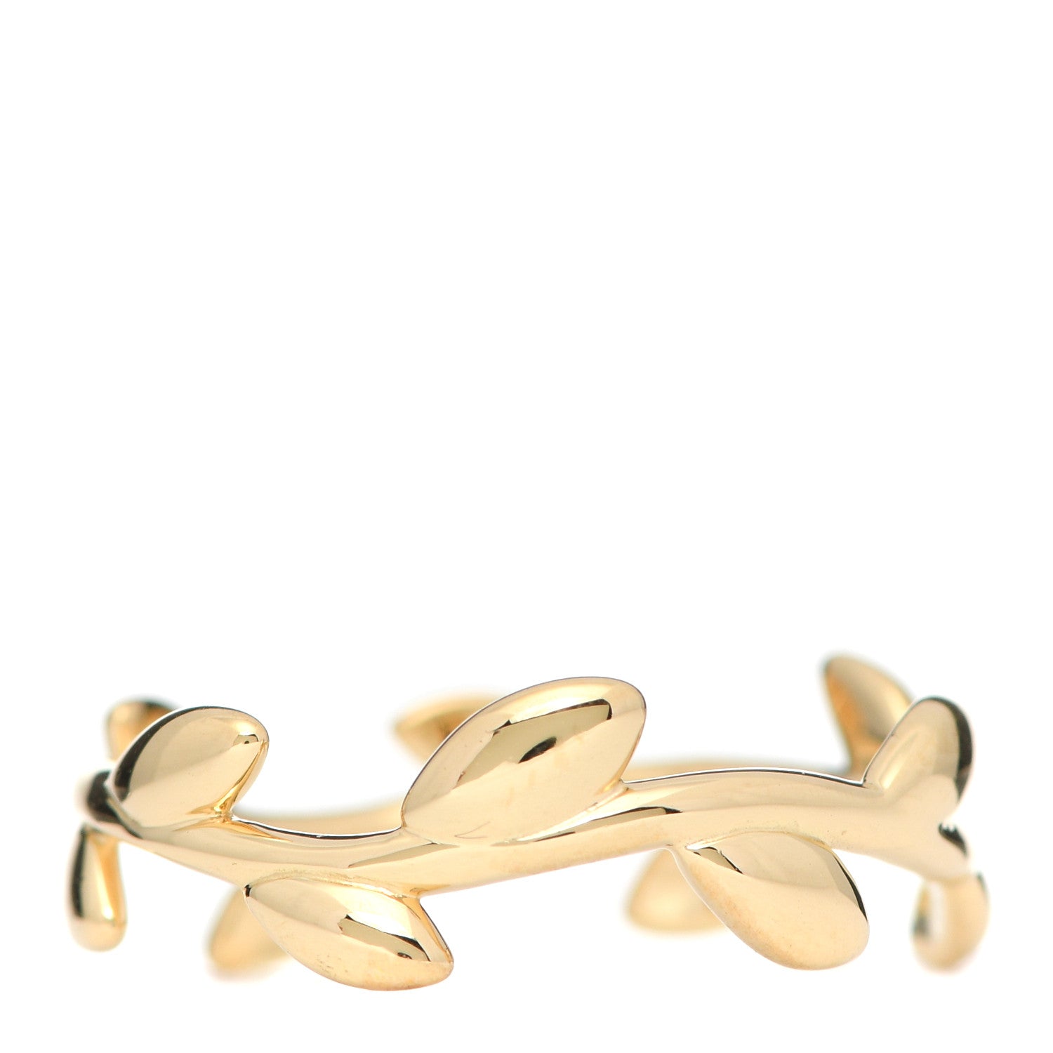 Tiffany 18K Yellow Gold Narrow Paloma Picasso Olive Leaf Band Ring 49 5 1 of 5