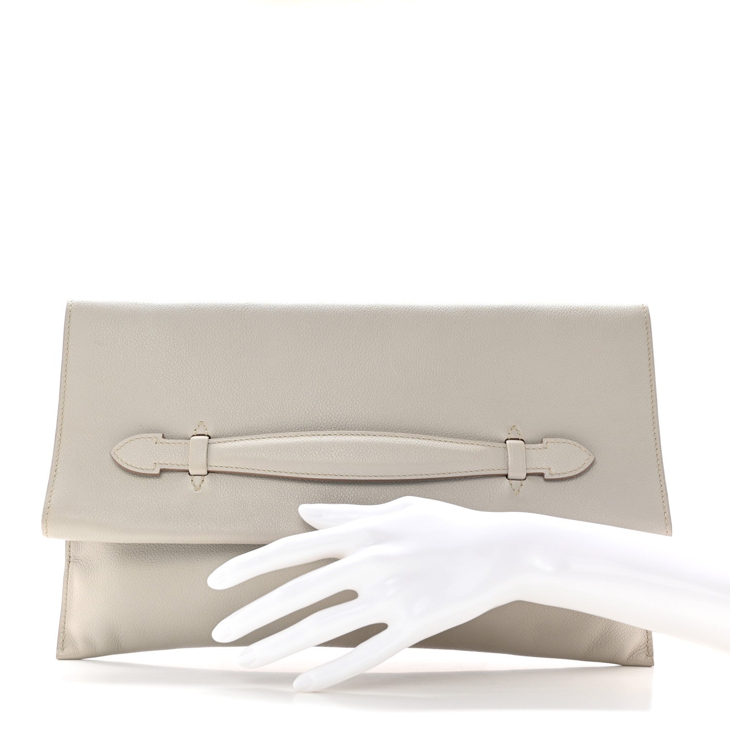Hermes Evercolor Pliplat Clutch Gris Perle 2 of 10