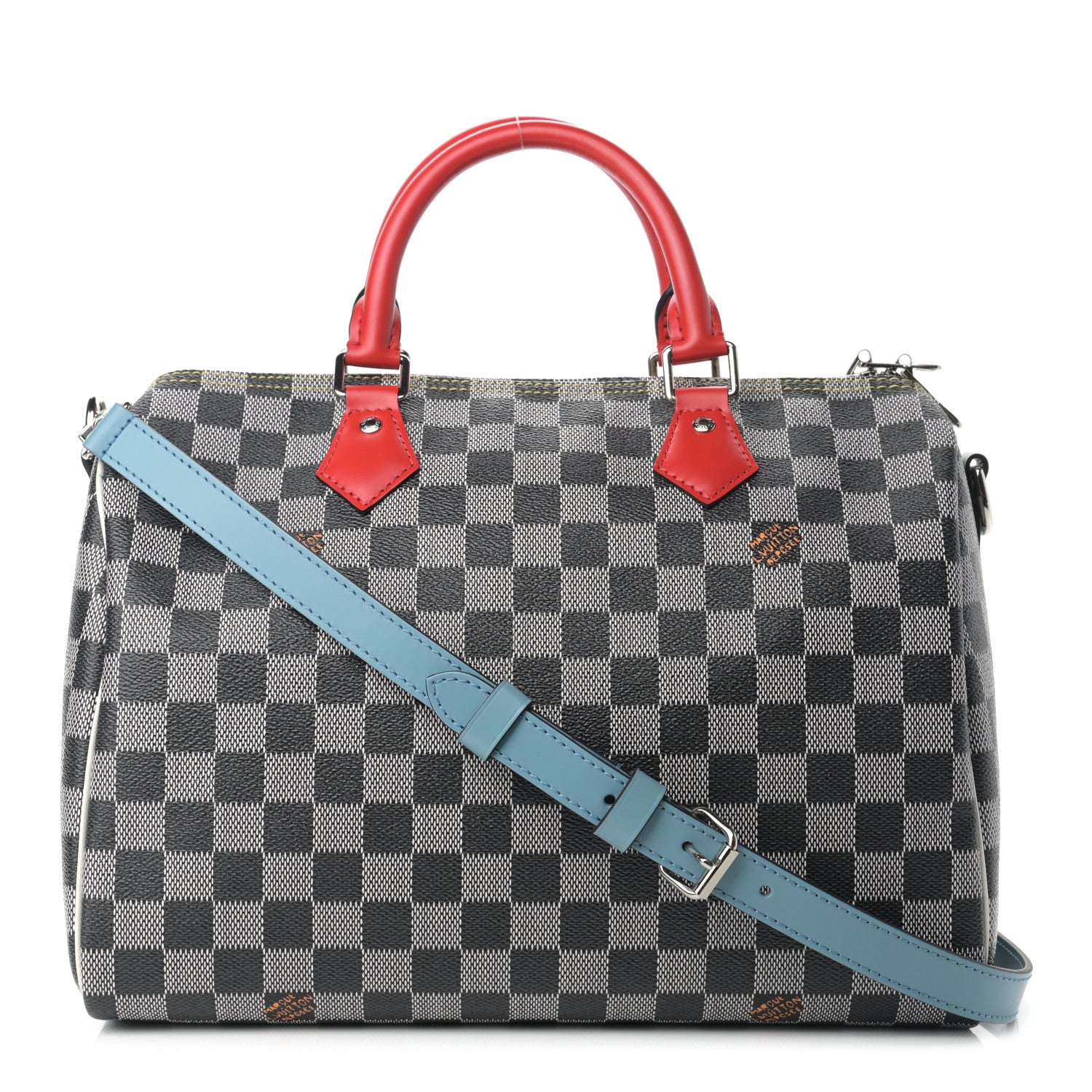 Louis Vuitton Damier Speedy Bandouliere 30 Black White 1 of 9