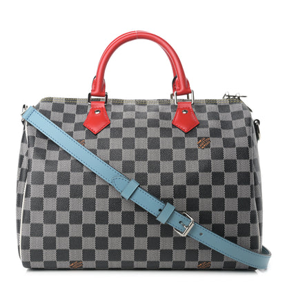 Louis Vuitton Damier Speedy Bandouliere 30 Black White 1 of 9