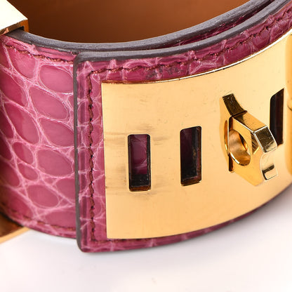 Hermes Shiny Alligator Collier De Chien CDC Bracelet S Fuchsia 5 of 6