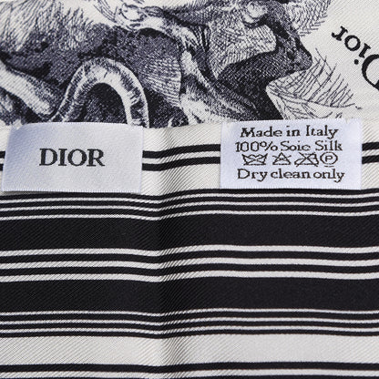 Christian Dior Silk Toile De Jouy Mitzah Scarf Navy Blue 3 of 4
