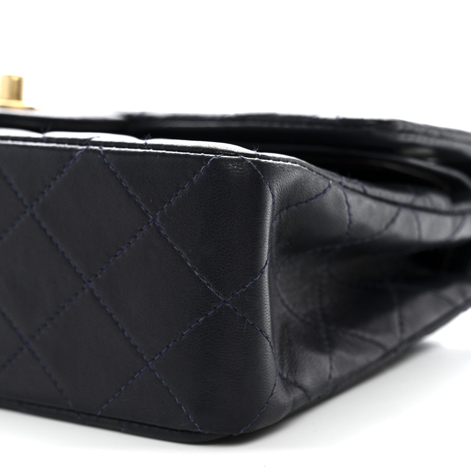 Chanel Lambskin Quilted Small Double Flap Navy 10 of 14
