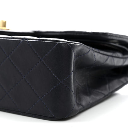 Chanel Lambskin Quilted Small Double Flap Navy 10 of 14