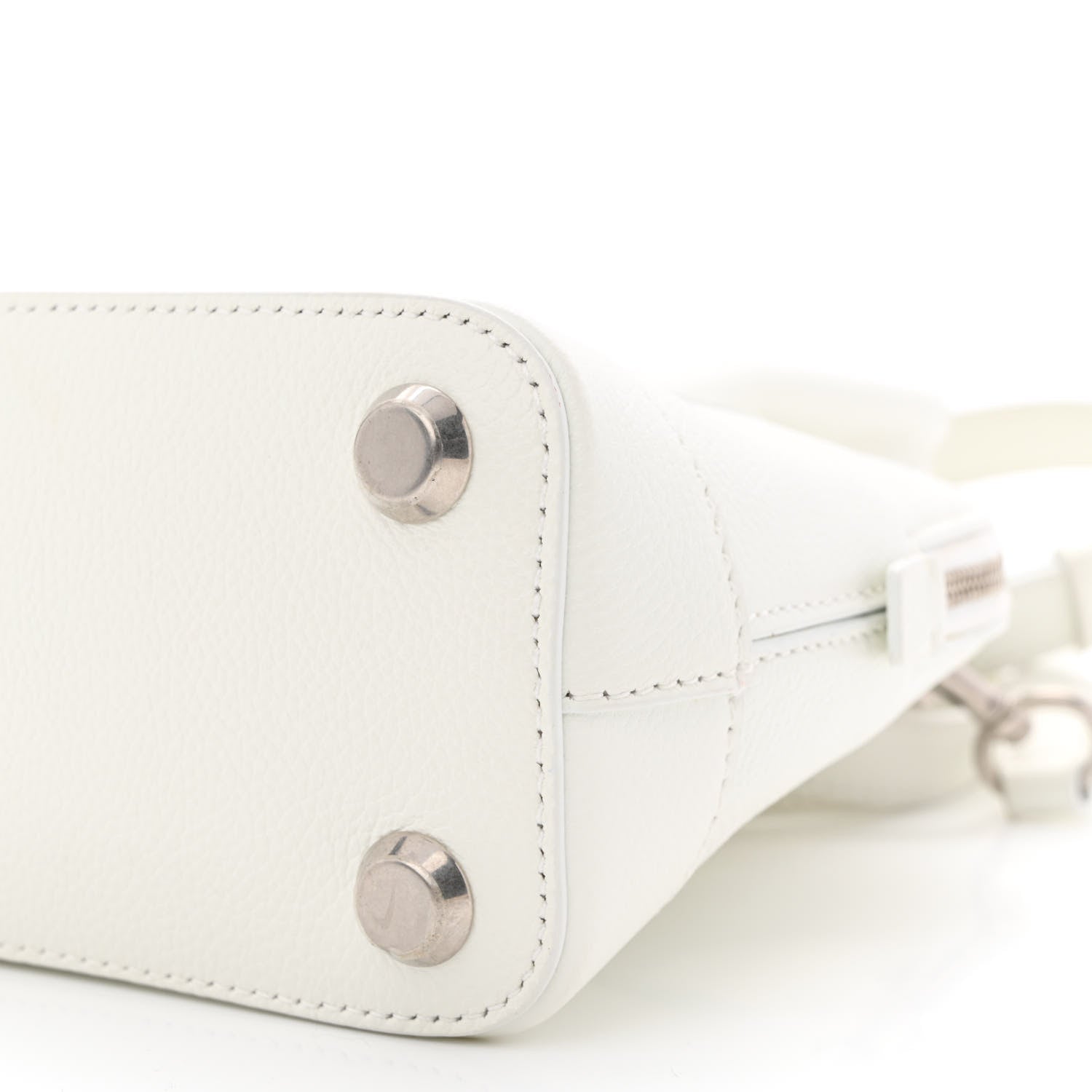 Balenciaga Grained Calfskin Logo XXS Ville Top Handle Bag White Fluo Pink 12 of 14