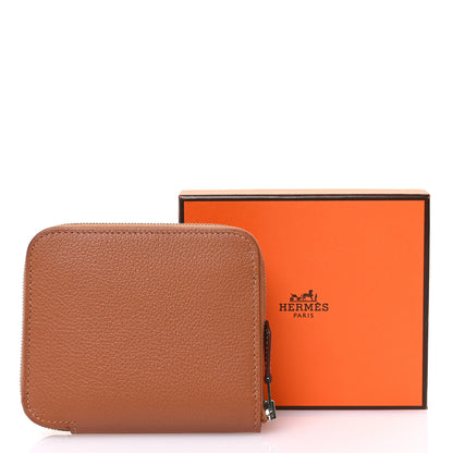 Hermes Evercolor Barenia Silk'In Compact Wallet Gold 9 of 9