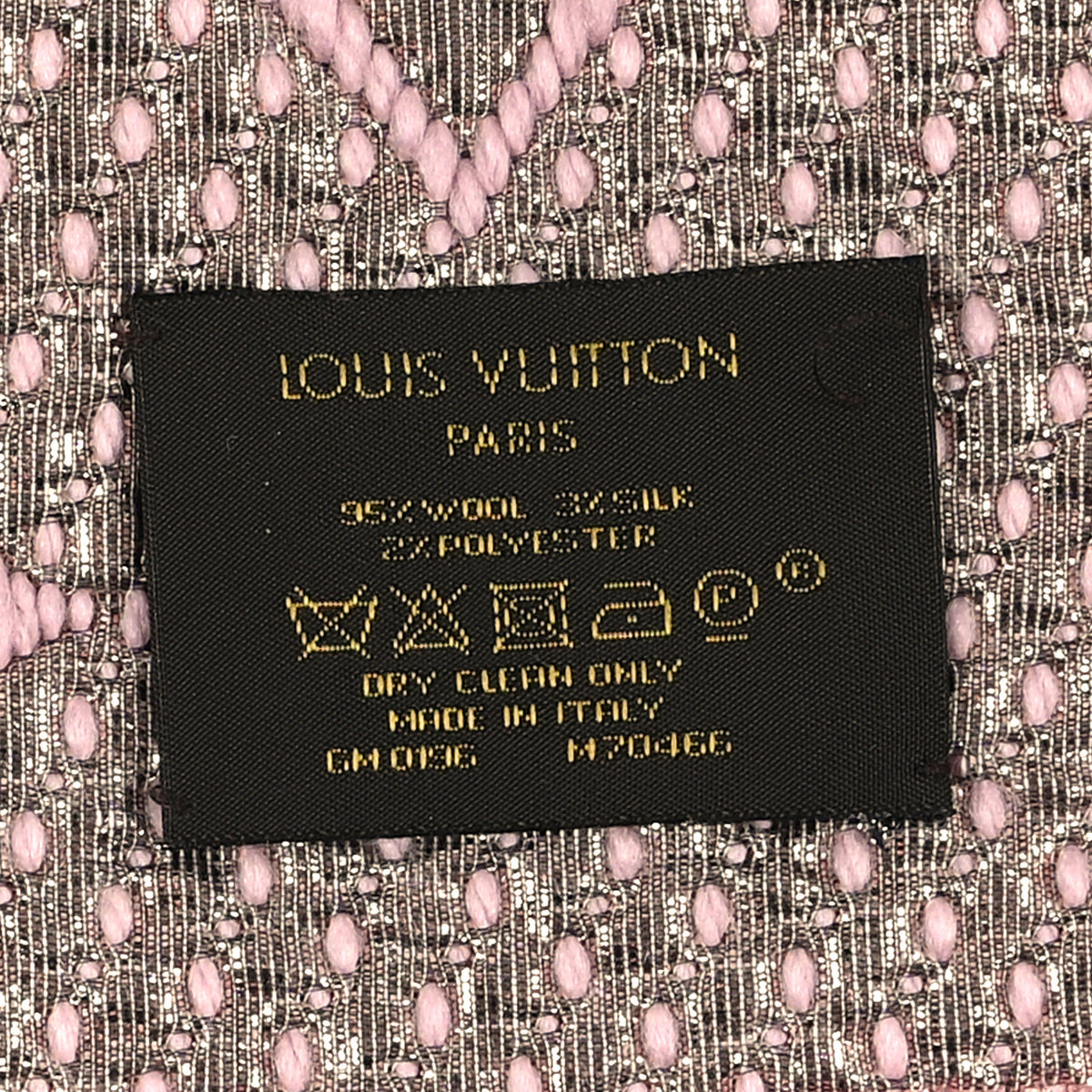 Wool Silk Logomania Shine Scarf Pink