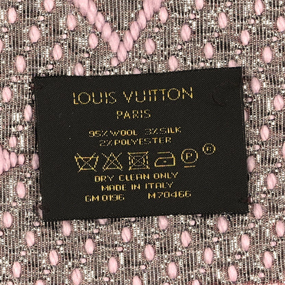 Louis Vuitton Wool Silk Logomania Shine Scarf Pink 3 of 3