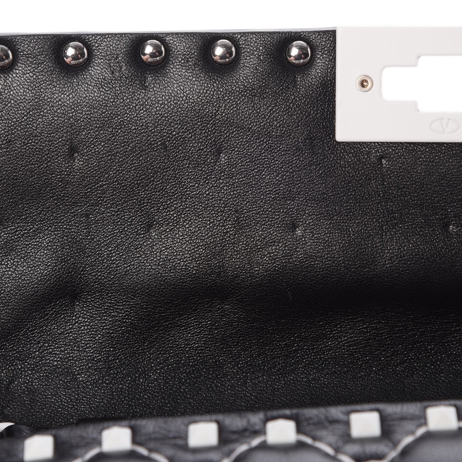 Valentino Garavani Lambskin Free Rockstud Spike Wallet On Chain Black 9 of 9