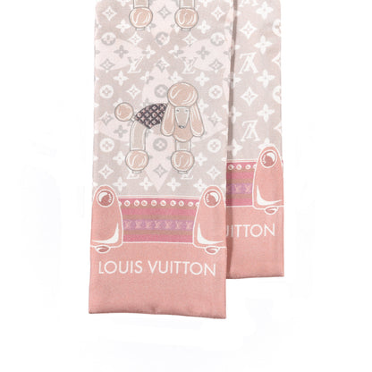 Louis Vuitton Silk Monogram Poodle Animalle Bandeau Rose Pale 2 of 4
