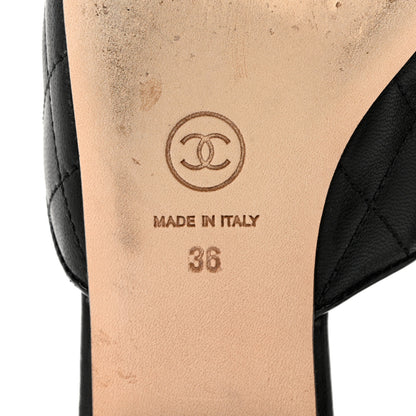 Chanel Lambskin Kid Suede Quilted Mules 36 Black 8 of 9
