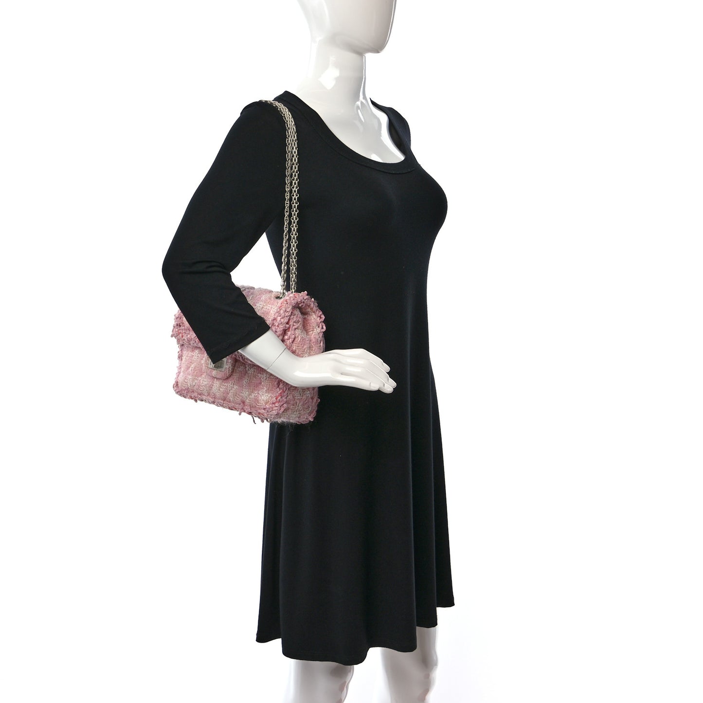 Tweed Braid Mini Reissue Square Flap Pink