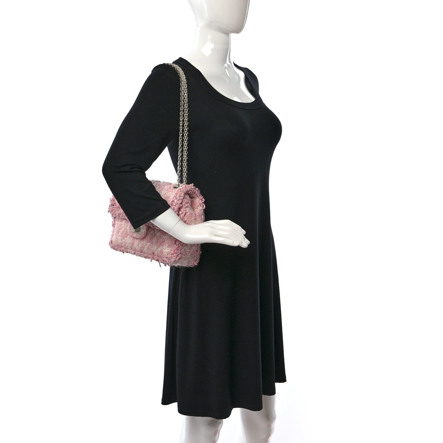 Chanel Tweed Braid Mini Reissue Square Flap Pink 2 of 8