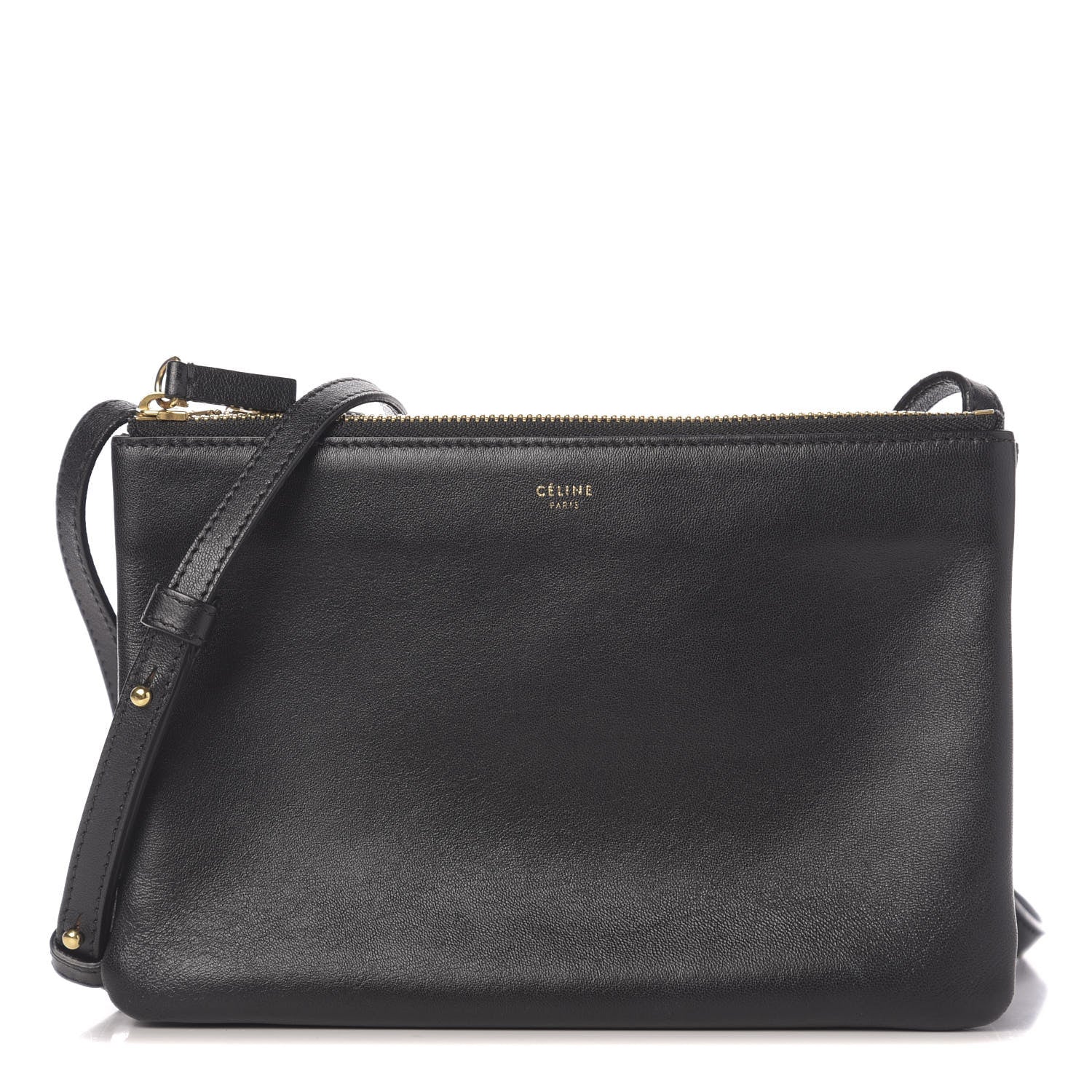 Celine Lambskin Small Trio Crossbody Bag Black 1 of 10