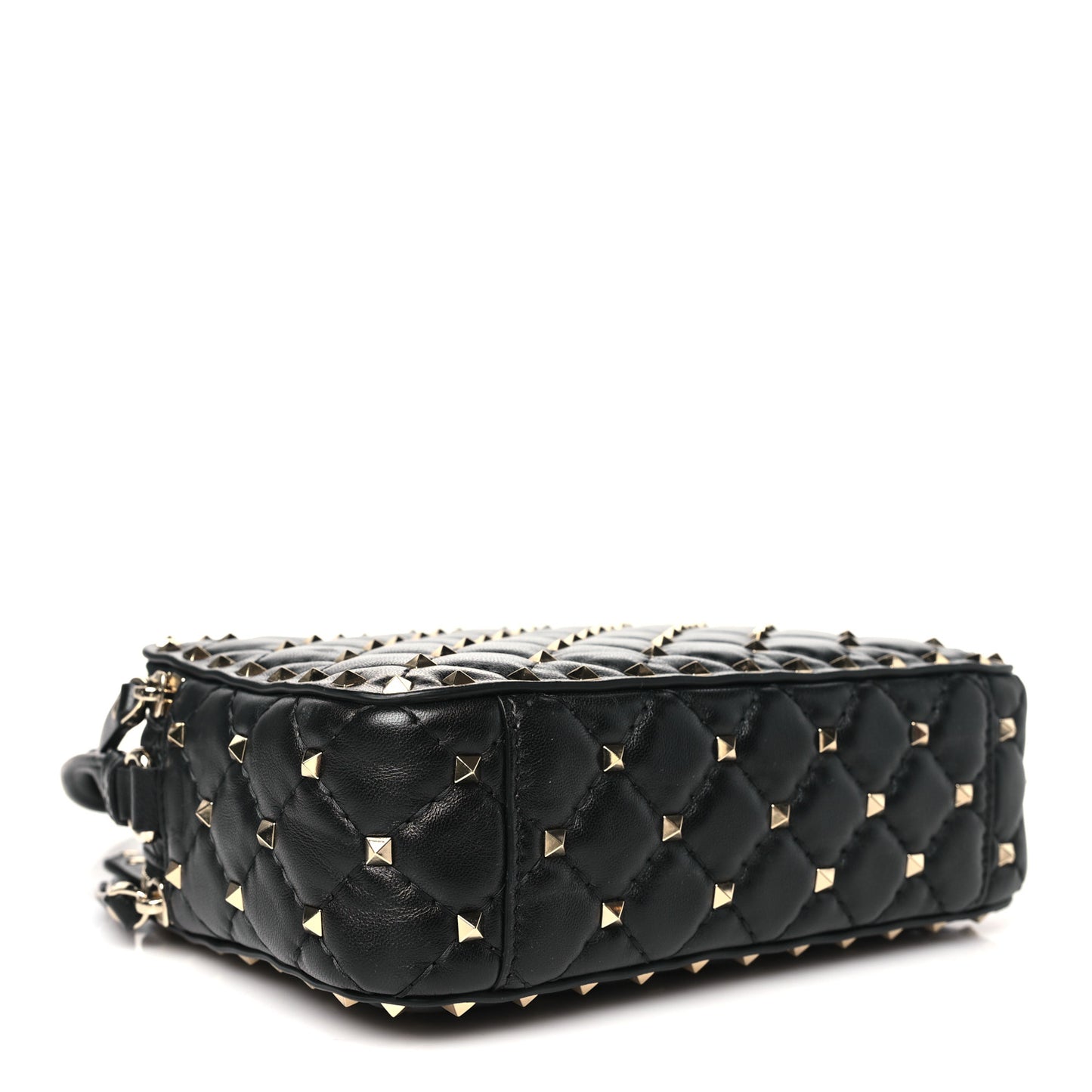 Nappa Rockstud Spike Shoulder Bag Black