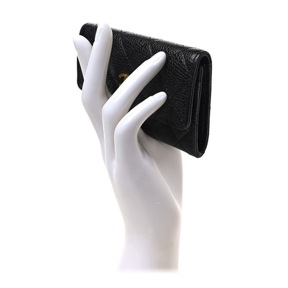 Chanel Caviar Quilted Flap Card Holder Black 2 of 9