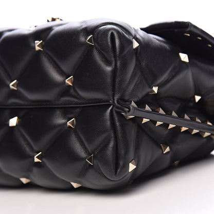 Valentino Garavani Lambskin VLTN Print Candystud Top Handle Bag Black 11 of 12