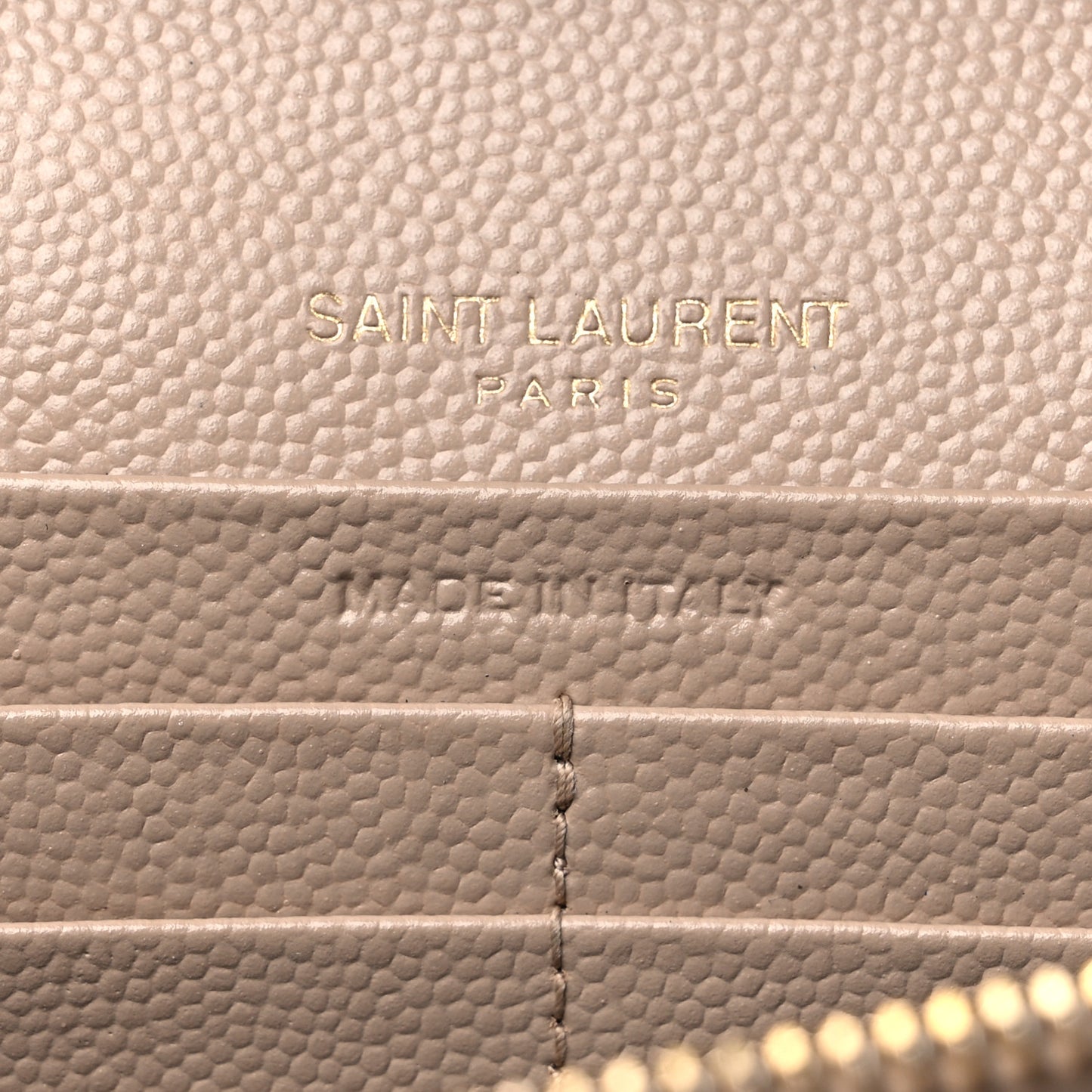 Grain De Poudre Mixed Matelasse Triquilt Monogram Chain Wallet Dark Beige