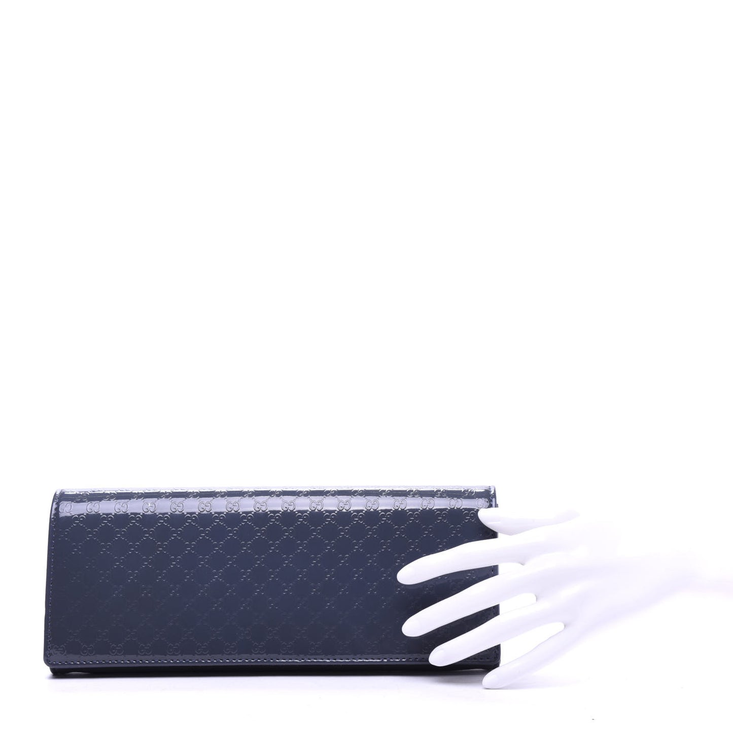 Patent Microguccissima Small Broadway Clutch Blue