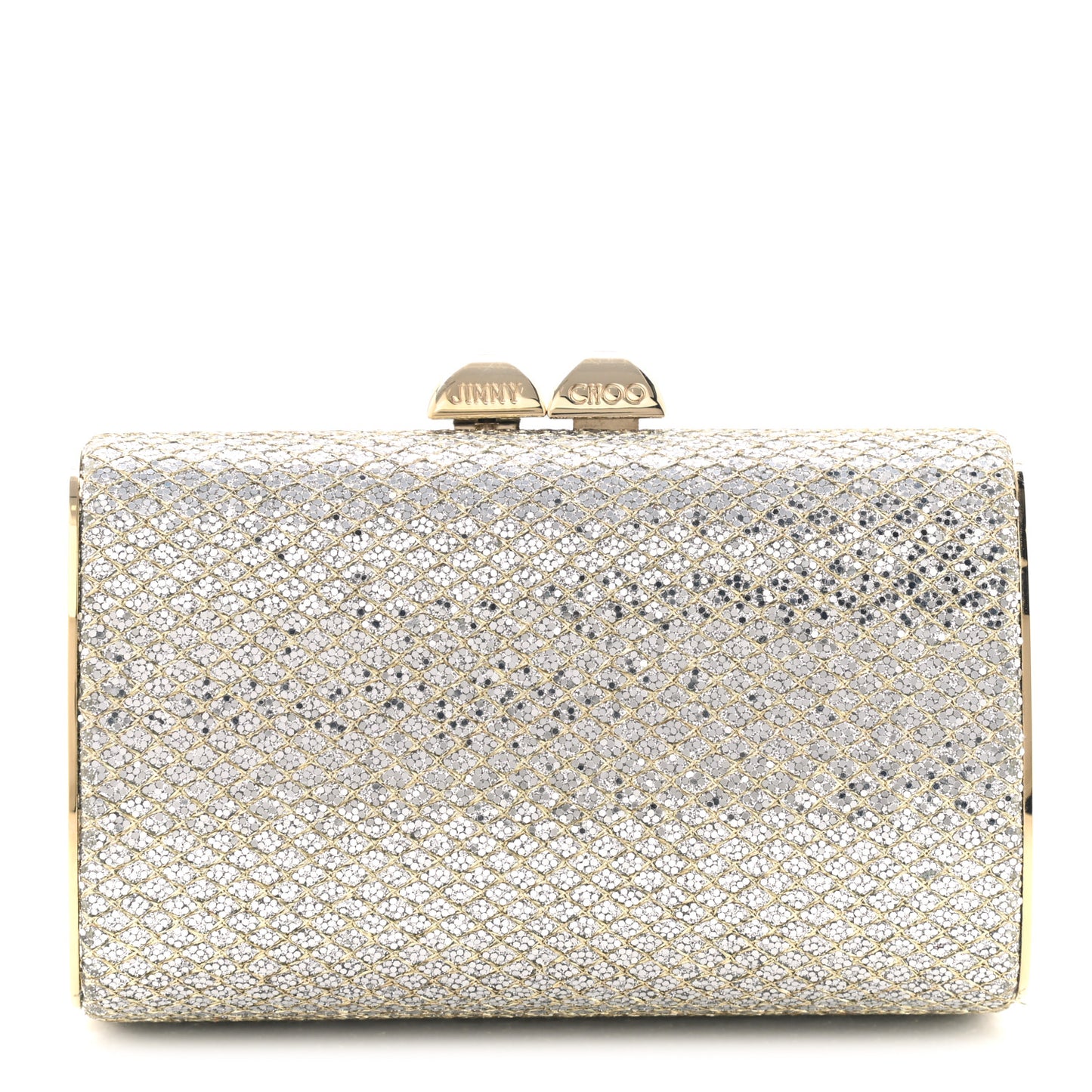 Glitter Fabric Clutch Champagne
