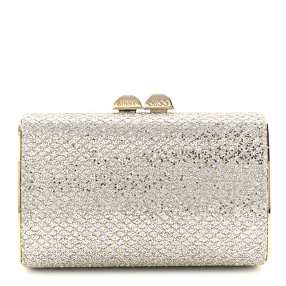 Jimmy Choo Glitter Fabric Clutch Champagne 1 of 6