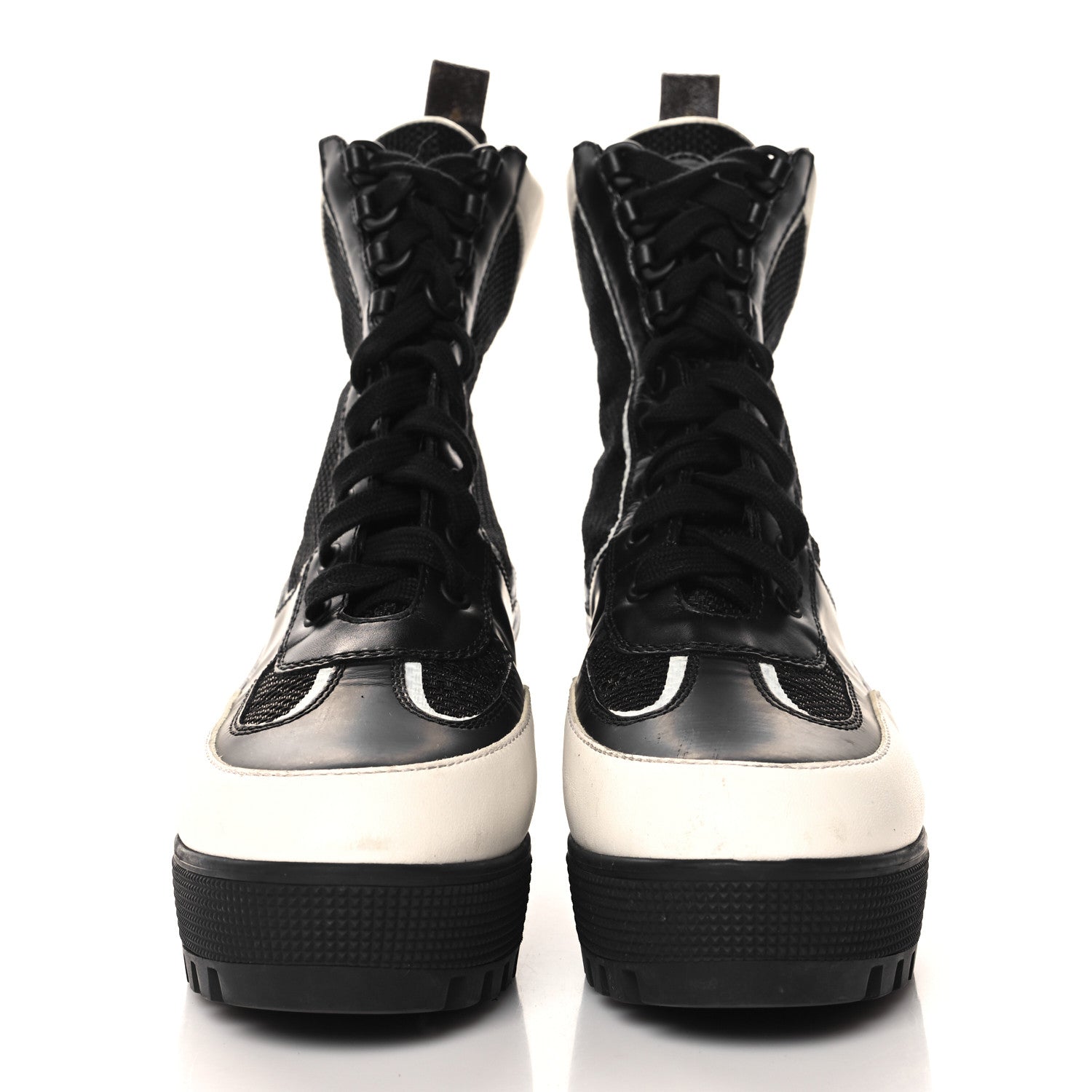 Louis Vuitton Calfskin Technical Nylon Laureate Platform Desert Boot 40 Black White 3 of 8