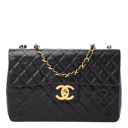 Chanel Lambskin Quilted XL Jumbo Single Flap Black 1 of 10