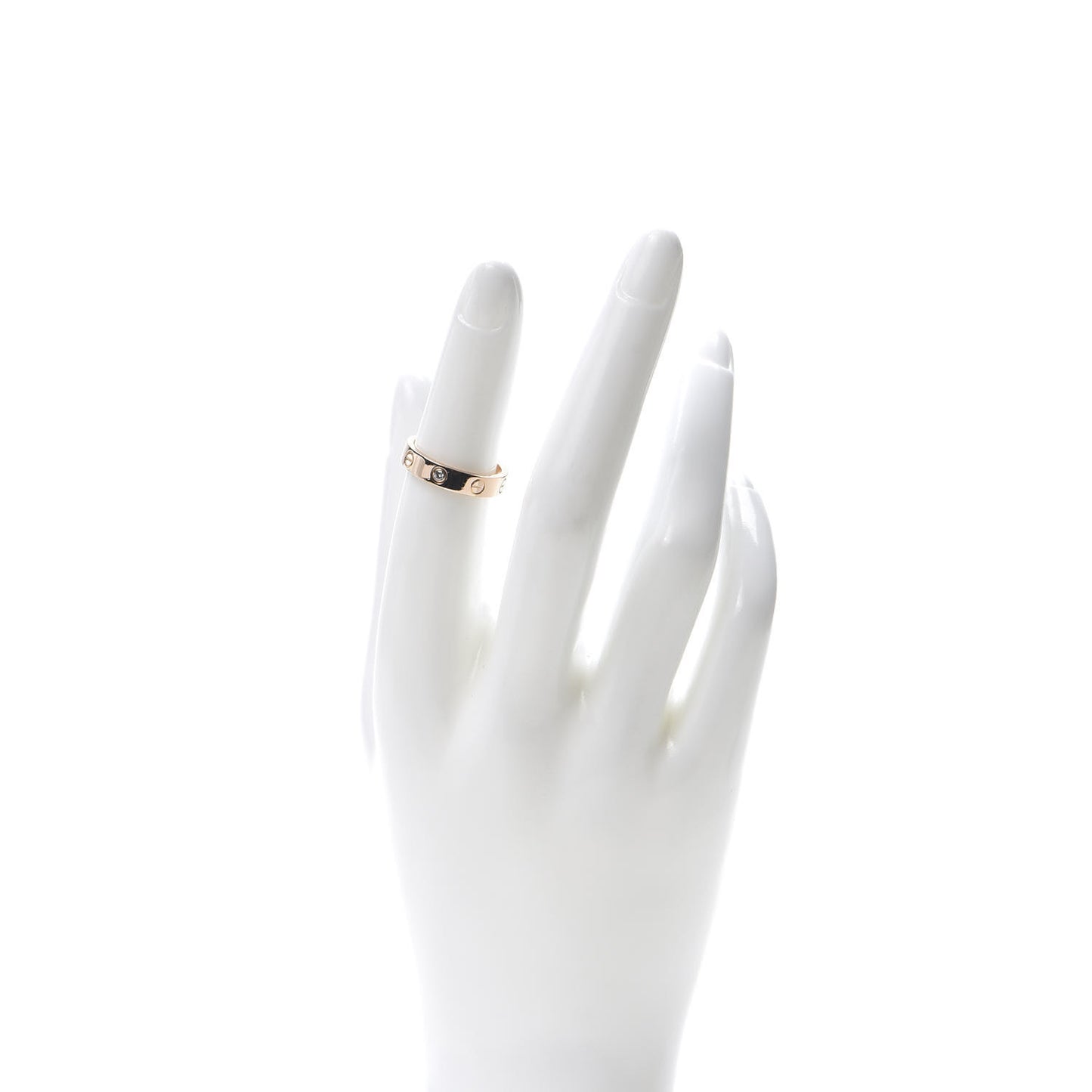 18K Pink Gold Diamond 4mm LOVE Wedding Band Ring 50 5.25