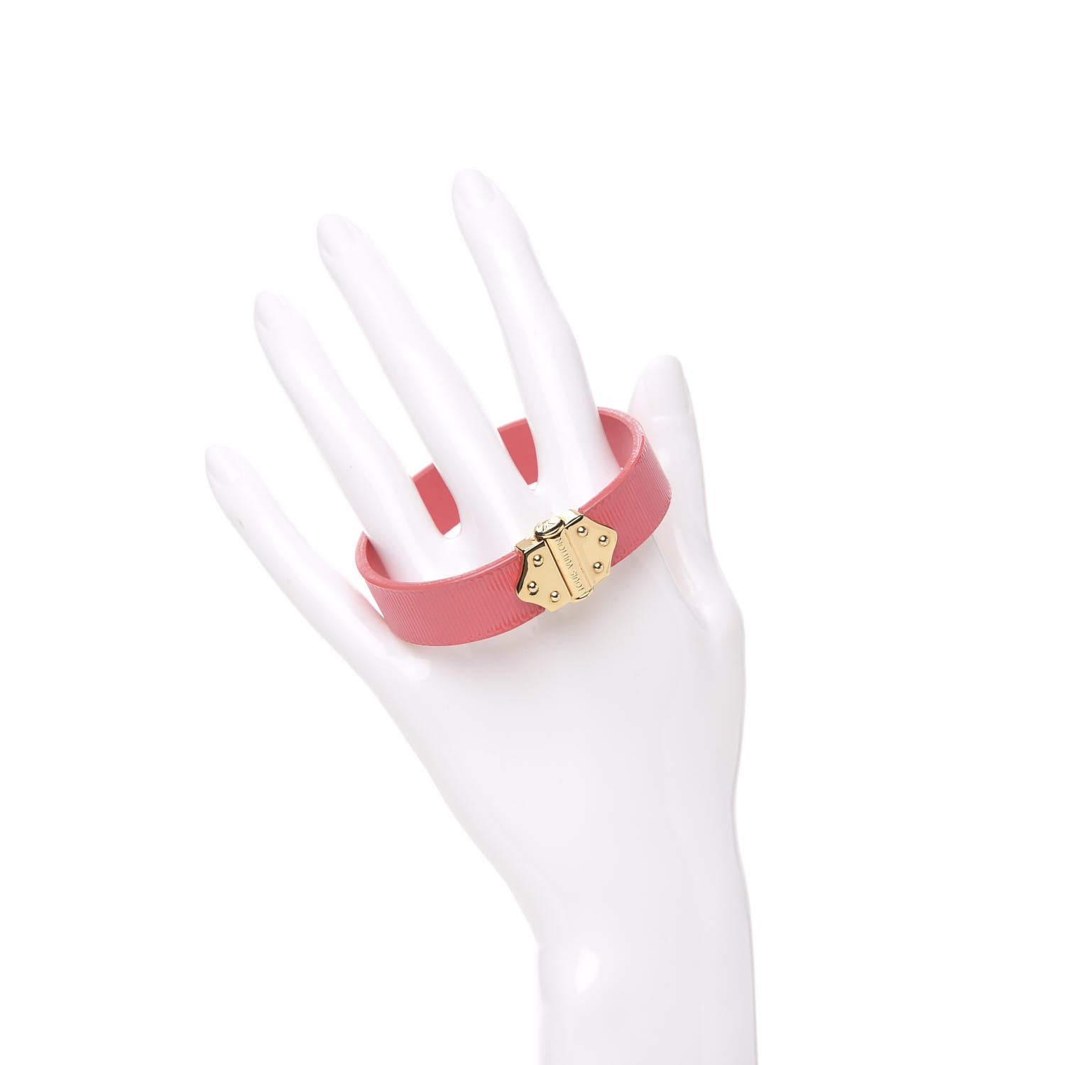 Louis Vuitton Patent Calfskin Embossed Spirit Bracelet 17 Corail 2 of 5